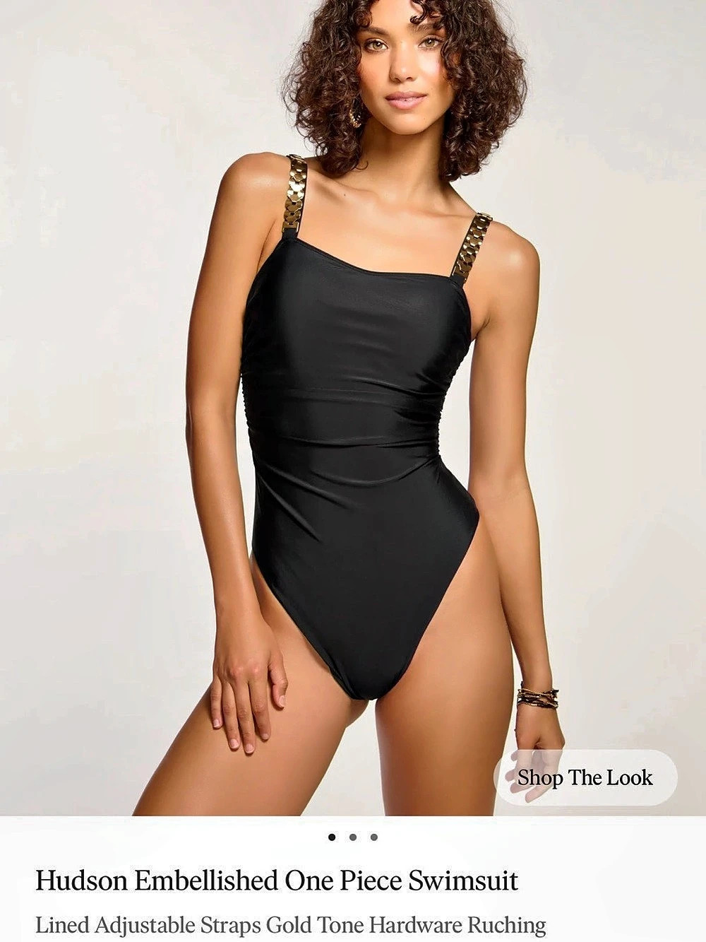 Ramy Brook Hudson One Piece Swimsuit Black Small NWT